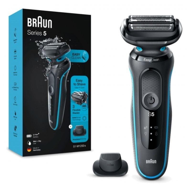 Braun Series 5 51-M1200s Multifonction Wet/Dry Noir/Bleu sec et humide Rasoir électrique