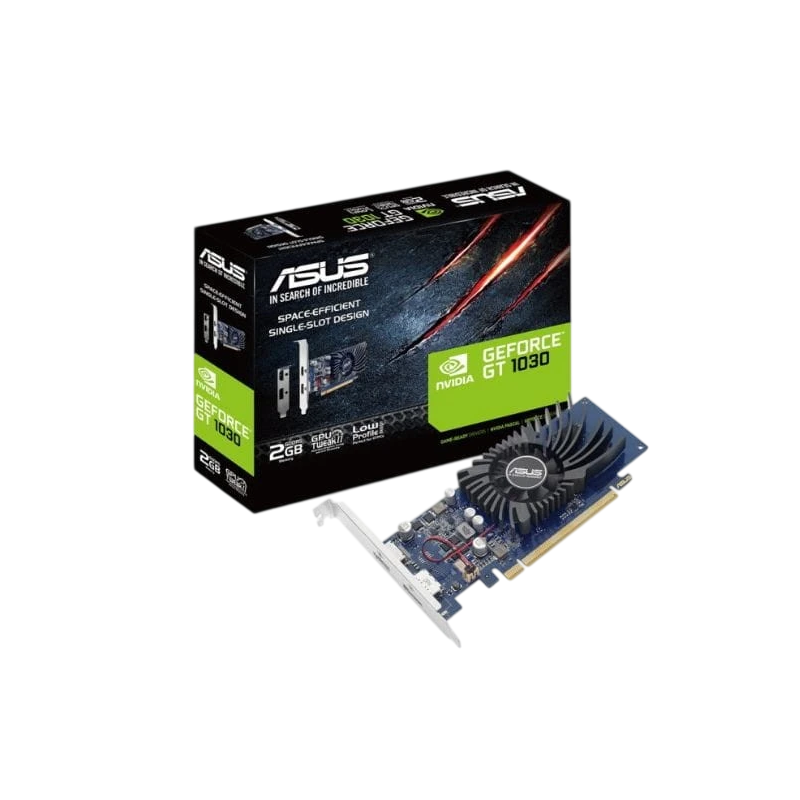 ASUS GT1030-2G-BRK NVIDIA GeForce GT 1030 2 GB GDDR5 Bleu PCIe 3.0 1 DisplayPort Carte graphique