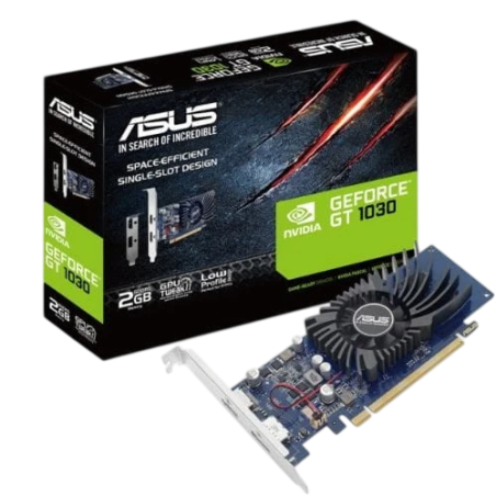 ASUS GT1030-2G-BRK NVIDIA GeForce GT 1030 2 GB GDDR5 Bleu PCIe 3.0 1 DisplayPort Carte graphique