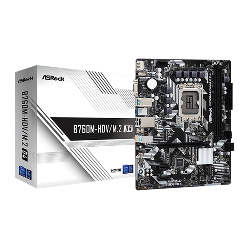 ASRock B760M-HDV/M.2 D4 Intel B760 LGA 1700 DDR4 Micro ATX Carte mère