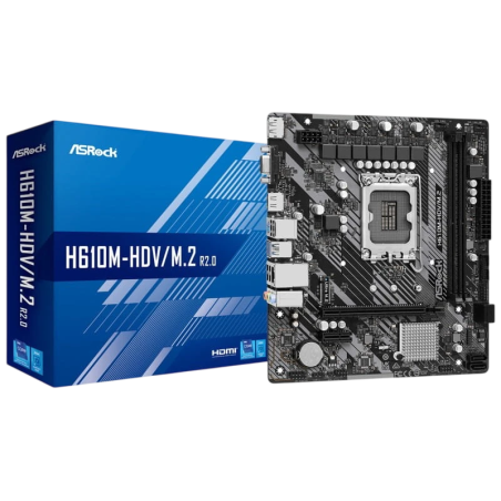 Asrock H610M-HDV/M.2 R2.0 Intel LGA 1700 64GB micro ATX Noir, Gris/Argent Carte mère