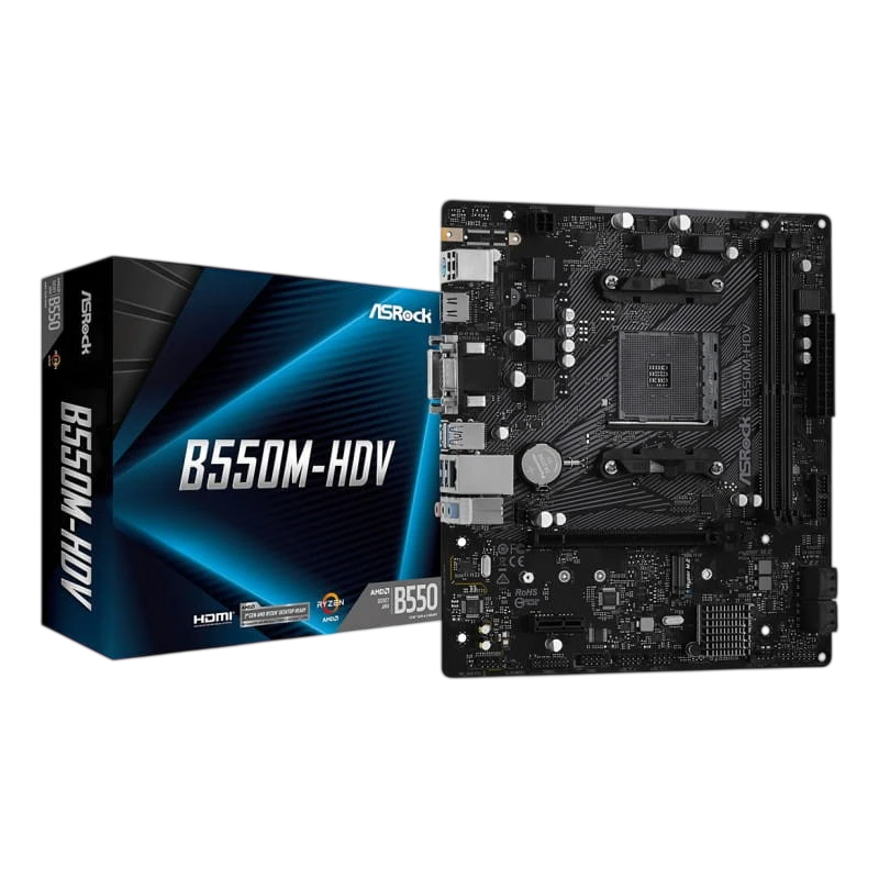 Asrock B550M-HDV AMD Socket AM4 64GB Micro ATX Noir Carte mère