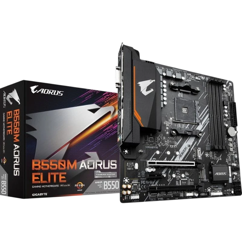 Gigabyte B550M AORUS ELITE AMD Socket AM4 128GB Micro ATX Noir 2 emplacements M.2 Carte mère
