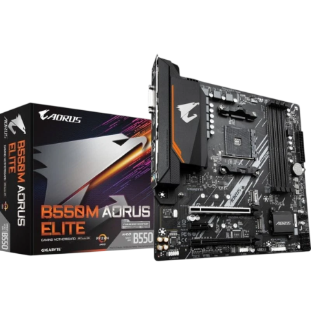 Gigabyte B550M AORUS ELITE AMD Socket AM4 128GB Micro ATX Noir 2 emplacements M.2 Carte mère