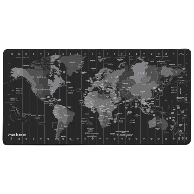 NATEC Time Zone Map Maxi Noir/Gris