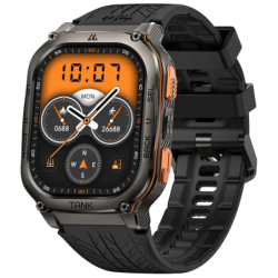 KOSPET Tank M3 Ultra Noir 1,96 pouces AMOLED GPS 15 jours +170 sports 5ATM IP69K Smartwatch