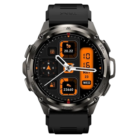KOSPET Tank T3 Ultra Noir 1,43 pouces AMOLED GPS 15 jours +170 sports 5ATM IP69K Smartwatch