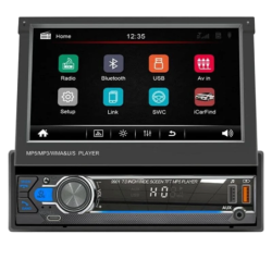 SWM 9901C-S 7 pouces Bluetooth/Mirror Link/Carplay/USB Noir 1 DIN Android Auto Autoradio