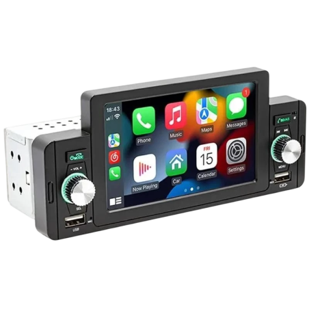 SWM 160C 5 pouces Bluetooth/Carplay/USB Noir 1 DIN Android Auto Autoradio