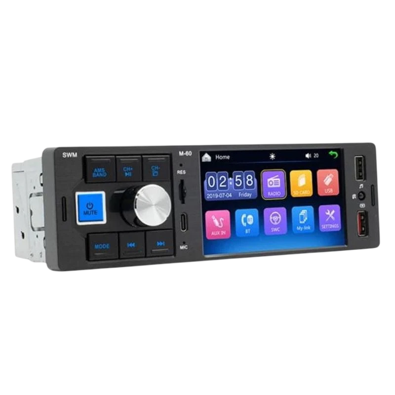 SWM M60 Noir 1 DIN CarPlay Android Auto Autoradio