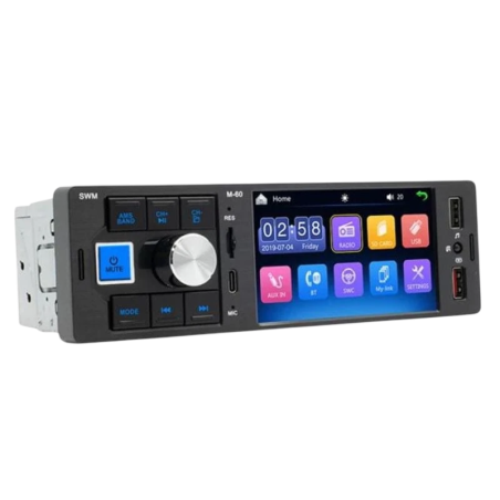 SWM M60 Noir 1 DIN CarPlay Android Auto Autoradio