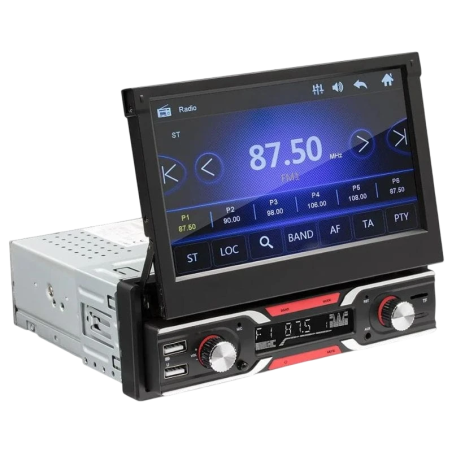 SWM 9603S Écran Rétractable Bluetooth Carplay/Android Auto USB Noir 1 DIN 7 pouces Autoradio sans fil