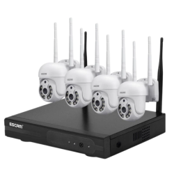 Escam WNK714 4 caméras Blanc 3MP WiFi Kit de vidéosurveillance