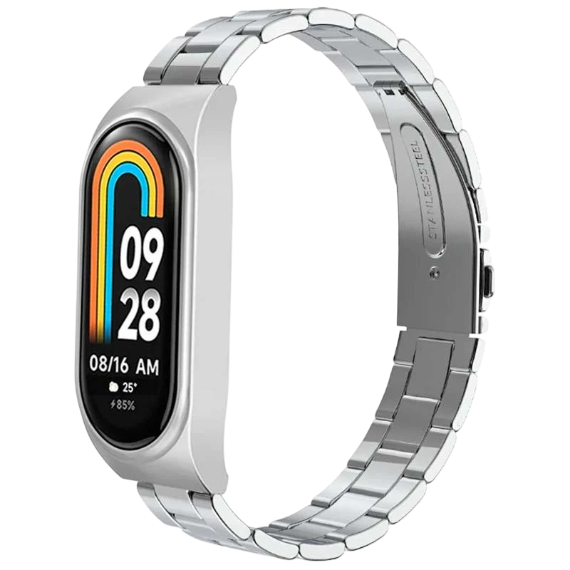 Bracelet Métal Maillons Xiaomi Mi Smart Band 9 / Mi Smart Band 8 Argentée