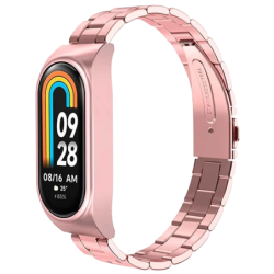 Bracelet Métal Maillons Xiaomi Mi Smart Band 9 / Mi Smart Band 8 Rose