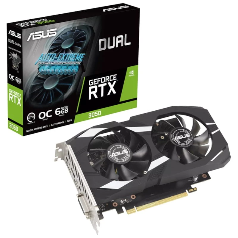 ASUS Dual NVIDIA GeForce RTX 3050 Edition 6 GB GDDR6 Noir PCIe 4.0 2 ventilateurs HDMI 2.1 Carte graphique