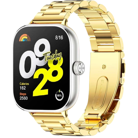 Bracelet Métal Maillons Xiaomi Smart Band 10 Pro / 9 Pro / 8 Pro et Redmi Watch 6 / 6 Active / 6 Lite / 5 / 4 Dorée
