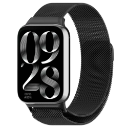 Bracelet Milanais Magnétique Xiaomi Smart Band 10 Pro / 9 Pro / 8 Pro et Redmi Watch 6 / 6 Active / 6 Lite / 5 / 4 Noir