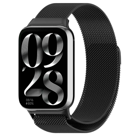 Bracelet Milanais Magnétique Xiaomi Smart Band 10 Pro / 9 Pro / 8 Pro et Redmi Watch 6 / 6 Active / 6 Lite / 5 / 4 Noir