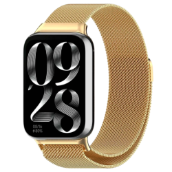 Bracelet Milanais Magnétique Xiaomi Smart Band 10 Pro / 9 Pro / 8 Pro et Redmi Watch 6 / 6 Active / 6 Lite / 5 / 4 Or