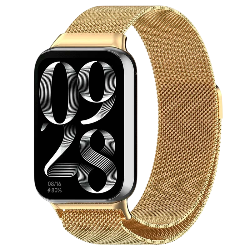 Bracelet Milanais Magnétique Xiaomi Smart Band 10 Pro / 9 Pro / 8 Pro et Redmi Watch 6 / 6 Active / 6 Lite / 5 / 4 Or