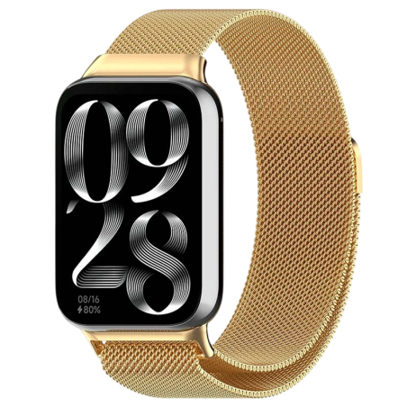 Bracelet Milanais Magnétique Xiaomi Smart Band 10 Pro / 9 Pro / 8 Pro et Redmi Watch 6 / 6 Active / 6 Lite / 5 / 4 Or