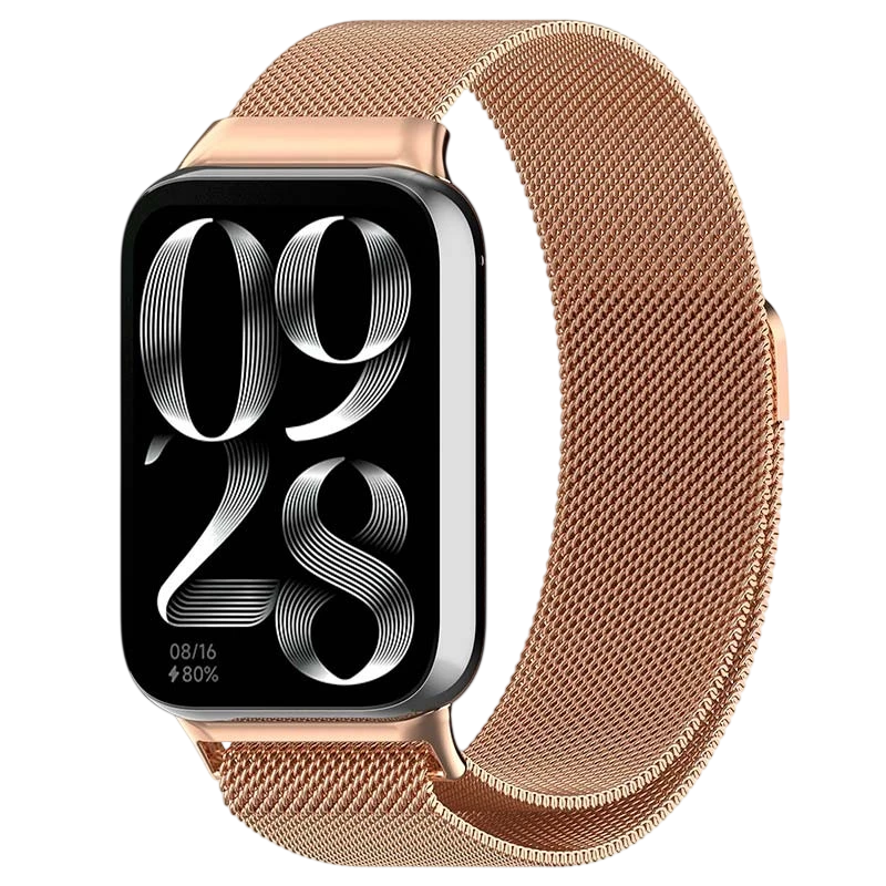 Bracelet Milanais Magnétique Xiaomi Smart Band 10 Pro / 9 Pro / 8 Pro et Redmi Watch 6 / 6 Active / 6 Lite / 5 / 4 Dorée Rose