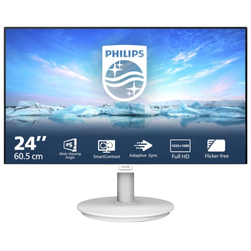 Philips V Line 241V8AW/00 Blanc 23,8 pouces Full HD IPS 4ms Écran