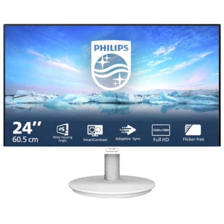 Philips V Line 241V8AW/00 Blanc 23,8 pouces Full HD IPS 4ms Écran