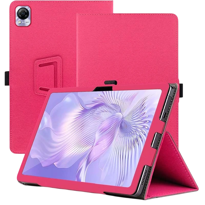 Coque Intelligent en PU Blackview MEGA 1 avec Support Rose