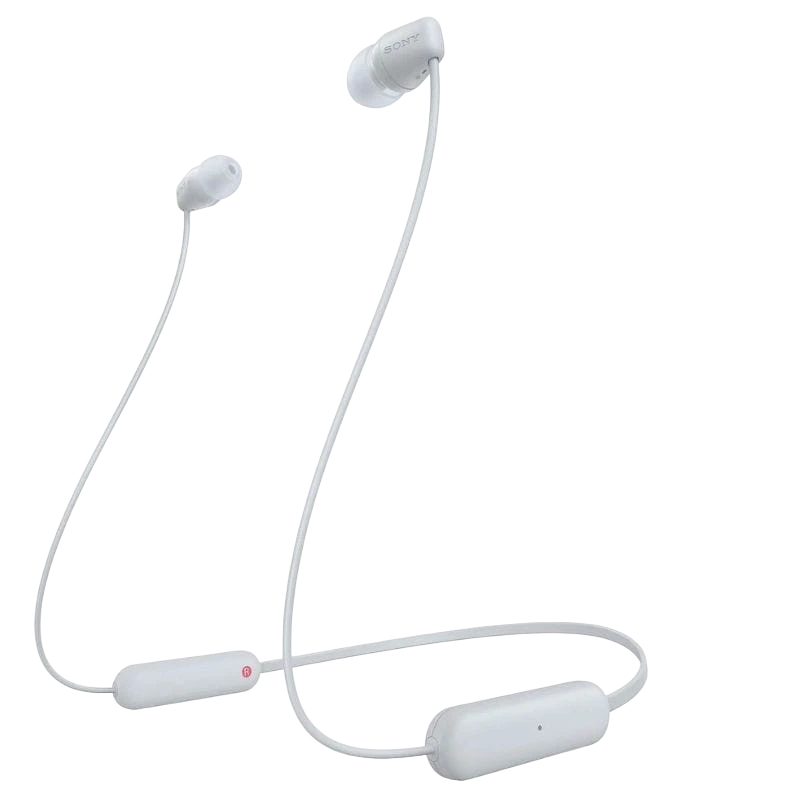 Sony WI-C100 Sports Blanc Bluetooth 5.0 25h IPX4 Écouteurs sans fil