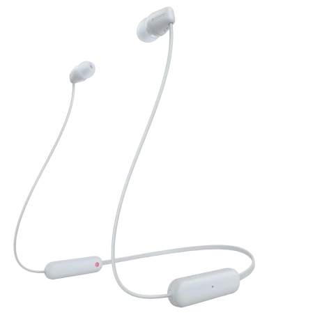 Sony WI-C100 Sports Blanc Bluetooth 5.0 25h IPX4 Écouteurs sans fil