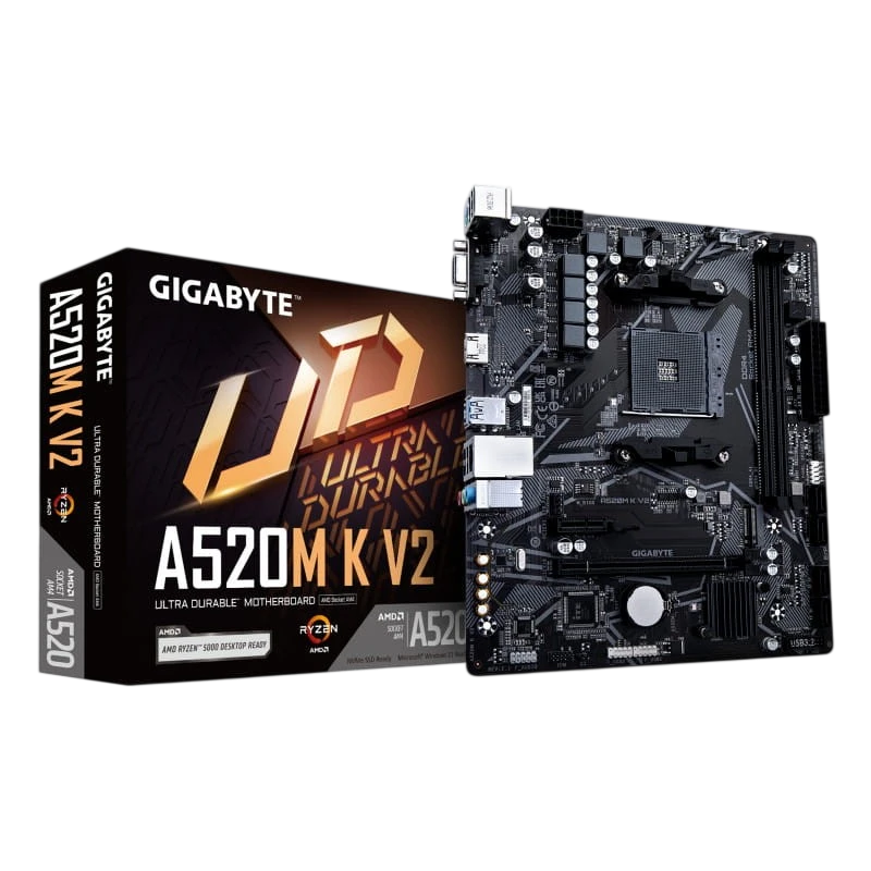 Gigabyte A520M K V2 AMD Socket AM4 64GB Micro ATX Noir Carte mère