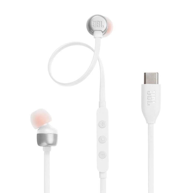 JBL Tune 310C USB-C Blanc In-Ear avec micro Écouteurs