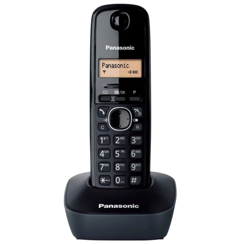 Panasonic KX-TG1611 Noir DECT identification de l'appelant 15h de conversation répertoire 50 contacts Téléphone sans fil