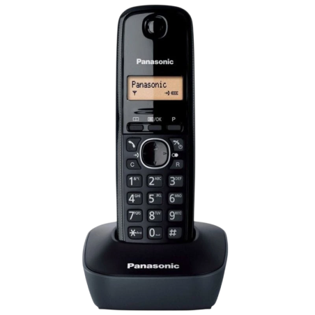 Panasonic KX-TG1611 Noir DECT identification de l'appelant 15h de conversation répertoire 50 contacts Téléphone sans fil