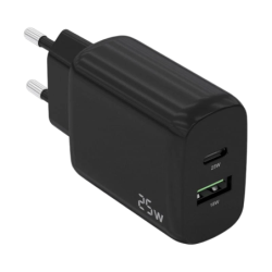 Aisens Chargeur double haute efficacité 25W 1xUSB Type-C / 1xUSB Noir