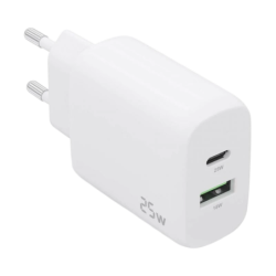 Aisens Chargeur double haute efficacité 25W 1xUSB Type-C / 1xUSB Blanc