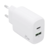 Aisens Chargeur double haute efficacité 25W 1xUSB Type-C / 1xUSB Blanc