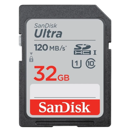 SanDisk Ultra 32GB Noir 120MB/s Classe 10 Carte mémoire