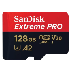 SanDisk Extreme PRO 128GB Noir/Rouge 200MB/s U3 V30 A2 Carte mémoire