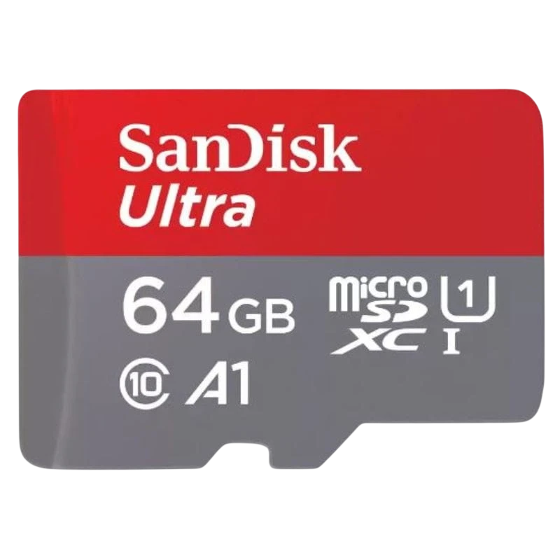 SanDisk Ultra 64GB Gris/Rouge 140MB/s A1 Carte microSD