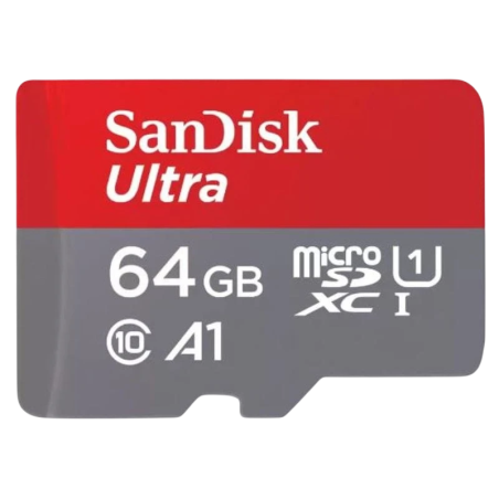 SanDisk Ultra 64GB Gris/Rouge 140MB/s A1 Carte microSD