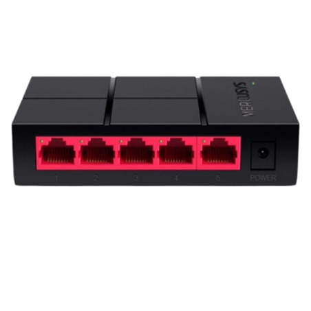Mercusys MS105G 5 Ports Gigabit 10 Gbps Plug & Play Noir/Rouge Switch