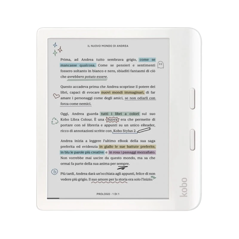 Rakuten Kobo Libra Colour 32GB Blanc 7 pouces WiFi Liseuse