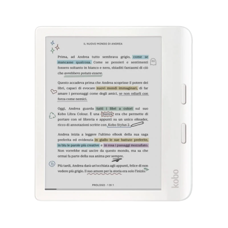 Rakuten Kobo Libra Colour 32GB Blanc 7 pouces WiFi Liseuse