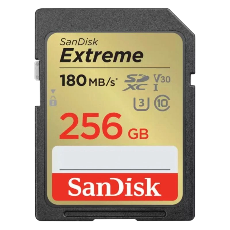 SanDisk Extreme 256GB Noir/Or 180MB/s U3 V30 Carte microSD