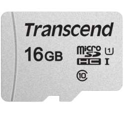 Transcend TS16GUSD300S 16GB Argent 95MB/s Classe 10 Carte microSD