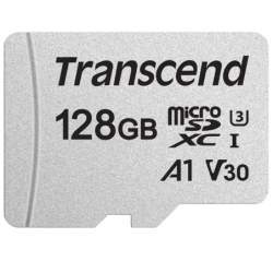 Transcend TS128GUSD300S 128GB Argent 95MB/s U3 V30 A1 Carte microSD