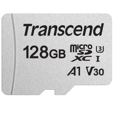 Transcend TS128GUSD300S 128GB Argent 95MB/s U3 V30 A1 Carte microSD